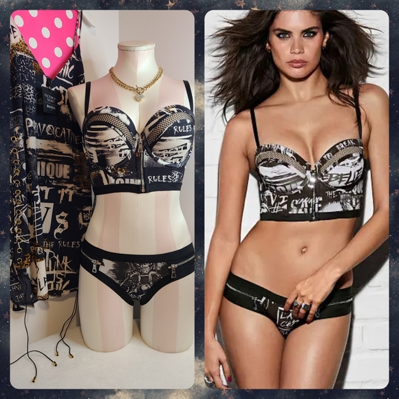 NWT Victoria's Secret X Balmain 2017 Fashion Show 3pc Set! 34D/med 🖤 - Picture 1 of 13